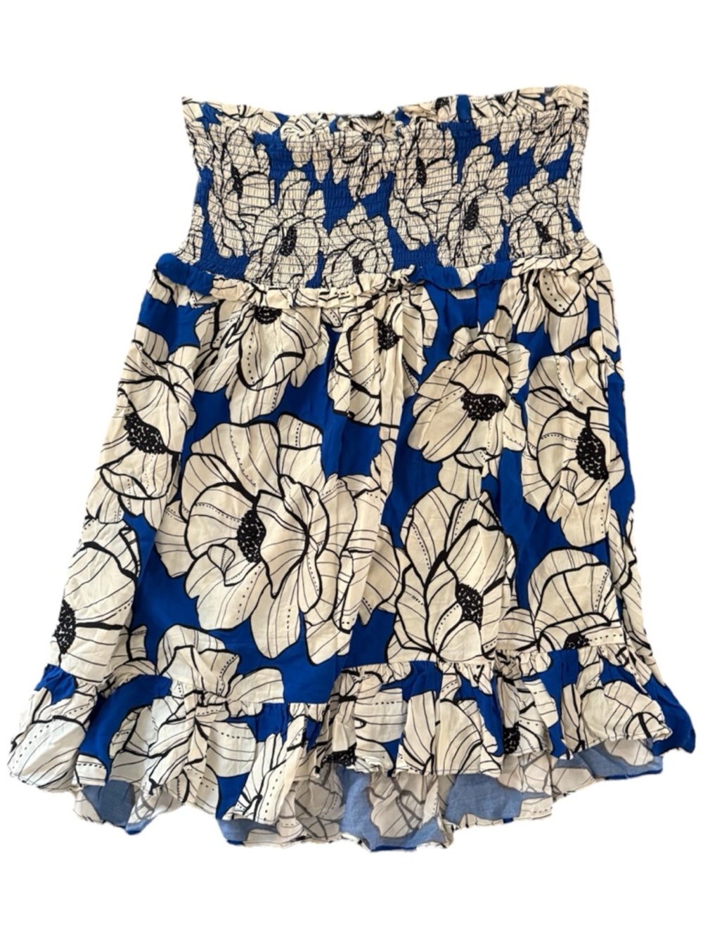 Farm Rio x‎ Anthropologie Strapless Smocked Ruffle Mini Dress Large - Picture 3 of 9